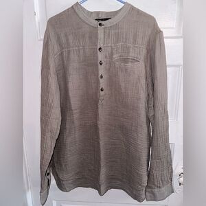 NWTs Gypsy 05 Cotton Quarter Button Long Sleeve Crepe Top Size XL